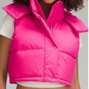LULULEMON WUNDER Puff SUPER CROPPED vest SONIC PINK SIZE 10 NWT